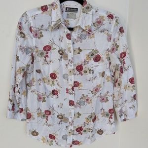 Columbia🏞️earthtone floral top🏞️VGUC🏞️sz M